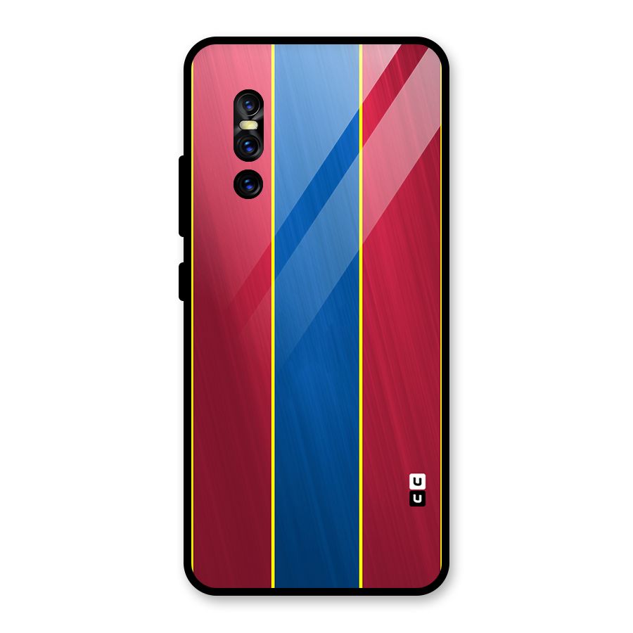 Premium Vertical Stripes Glass Back Case for Vivo V15 Pro