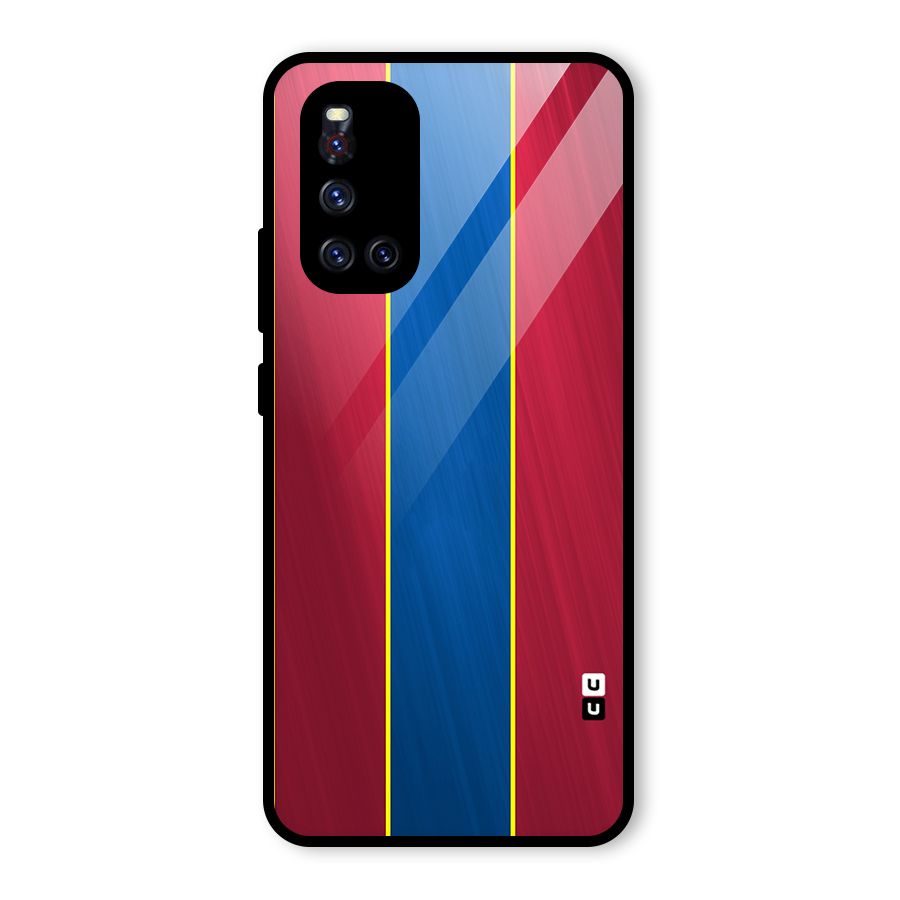 Premium Vertical Stripes Glass Back Case for Vivo V19