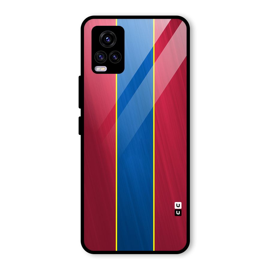 Premium Vertical Stripes Glass Back Case for Vivo V20