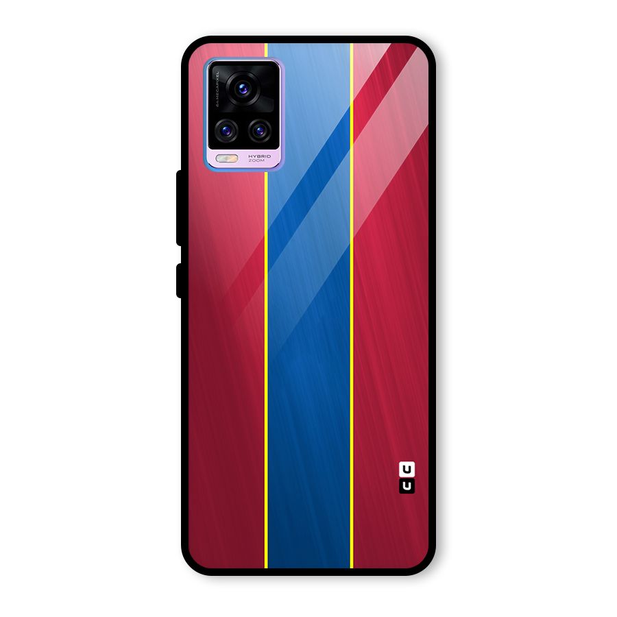 Premium Vertical Stripes Glass Back Case for Vivo V20 Pro