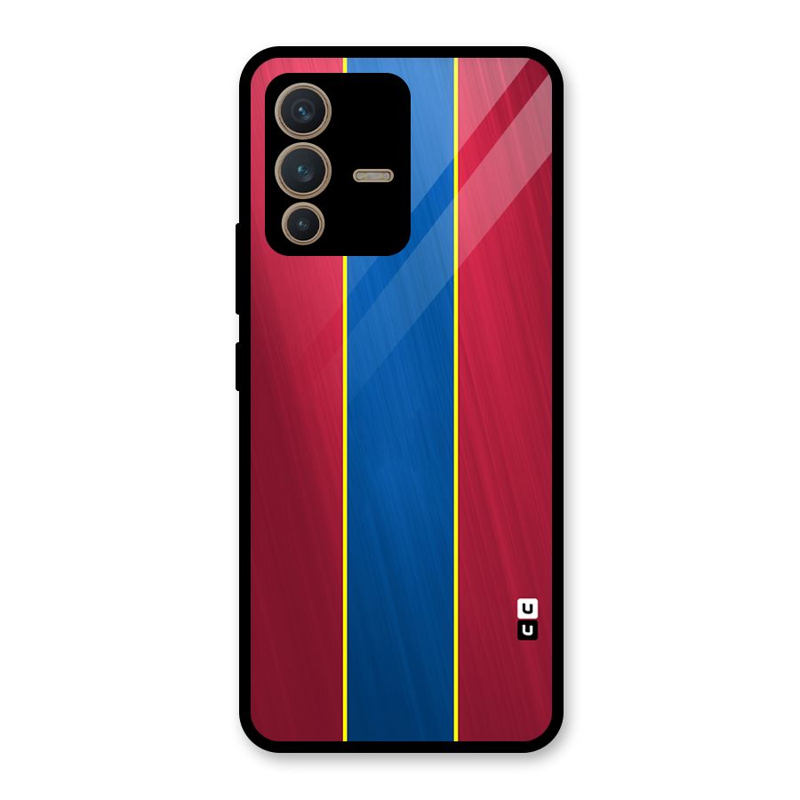 Premium Vertical Stripes Glass Back Case for Vivo V23 5G