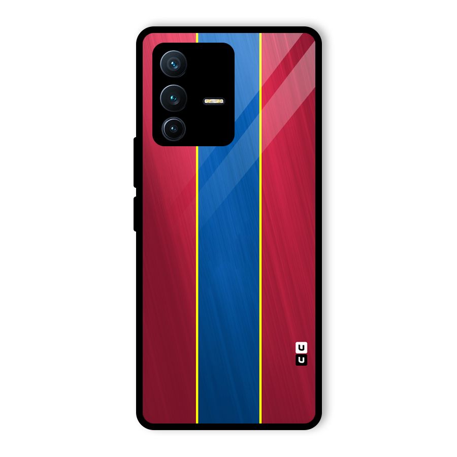 Premium Vertical Stripes Glass Back Case for Vivo V23 Pro