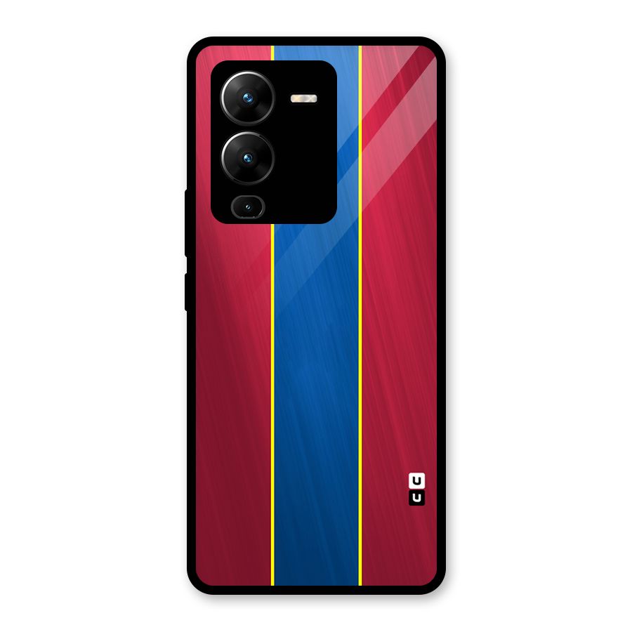Premium Vertical Stripes Glass Back Case for Vivo V25 Pro