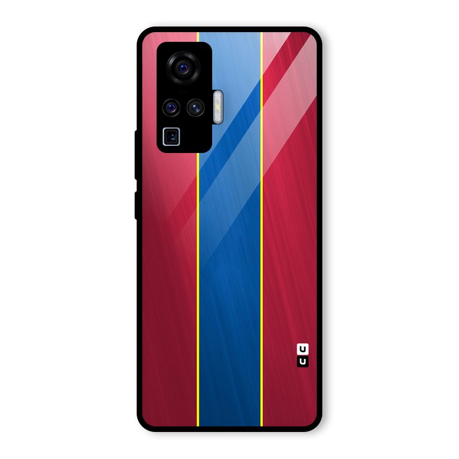 Premium Vertical Stripes Glass Back Case for Vivo X50 Pro