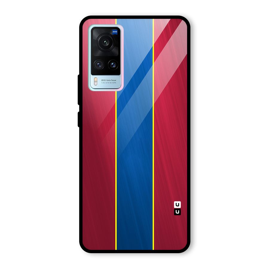 Premium Vertical Stripes Glass Back Case for Vivo X60