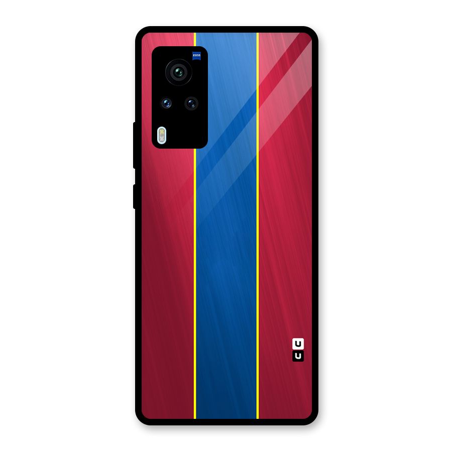Premium Vertical Stripes Glass Back Case for Vivo X60 Pro