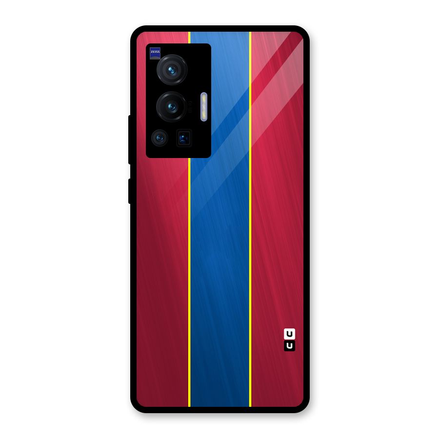 Premium Vertical Stripes Glass Back Case for Vivo X70 Pro