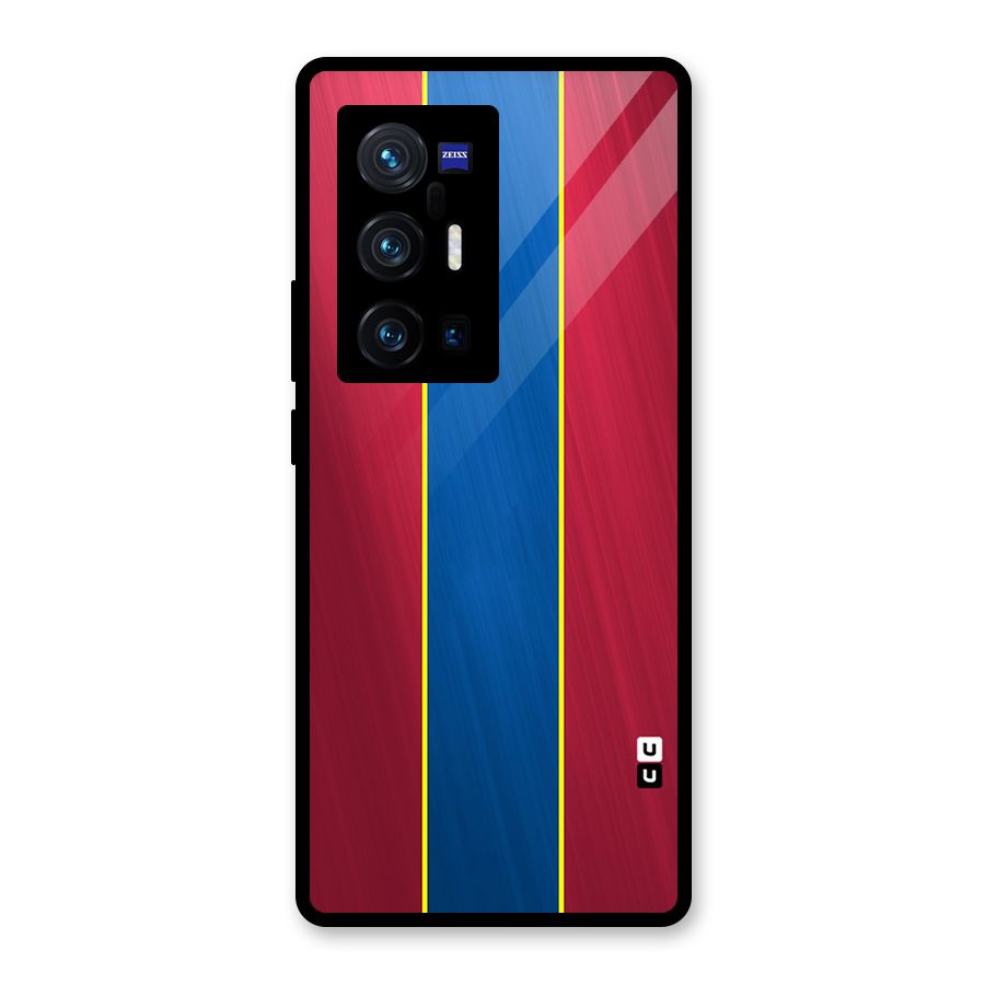 Premium Vertical Stripes Glass Back Case for Vivo X70 Pro Plus