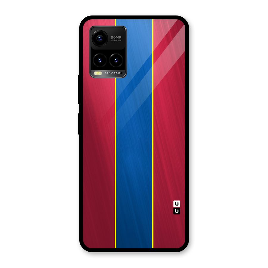 Premium Vertical Stripes Glass Back Case for Vivo Y21T