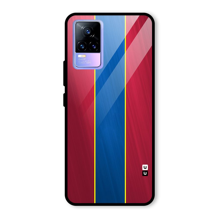 Premium Vertical Stripes Glass Back Case for Vivo Y73