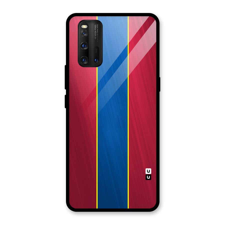 Premium Vertical Stripes Glass Back Case for Vivo iQOO 3