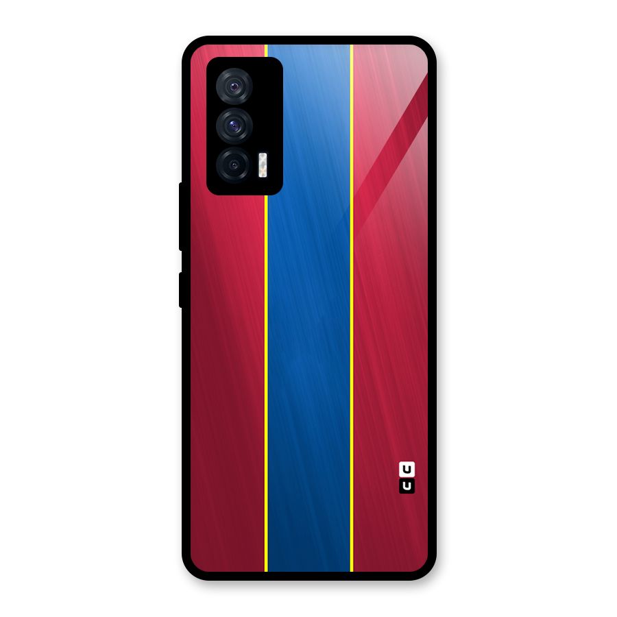 Premium Vertical Stripes Glass Back Case for Vivo iQOO 7 5G