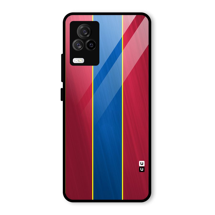 Premium Vertical Stripes Glass Back Case for Vivo iQOO 7 Legend 5G
