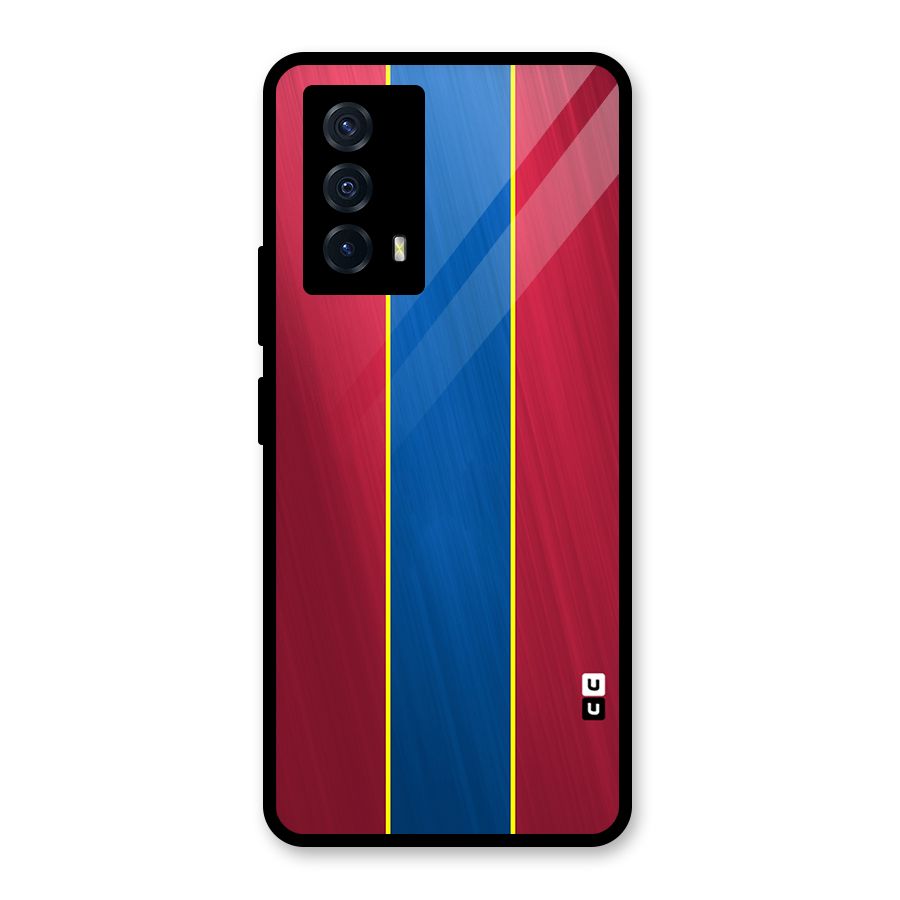 Premium Vertical Stripes Glass Back Case for Vivo iQOO Z5