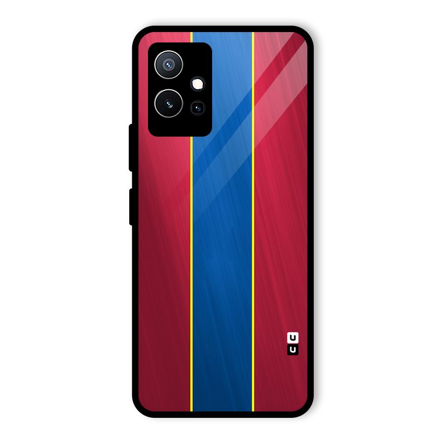 Premium Vertical Stripes Glass Back Case for Vivo iQOO Z6