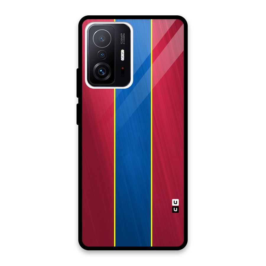 Premium Vertical Stripes Glass Back Case for Xiaomi 11T Pro