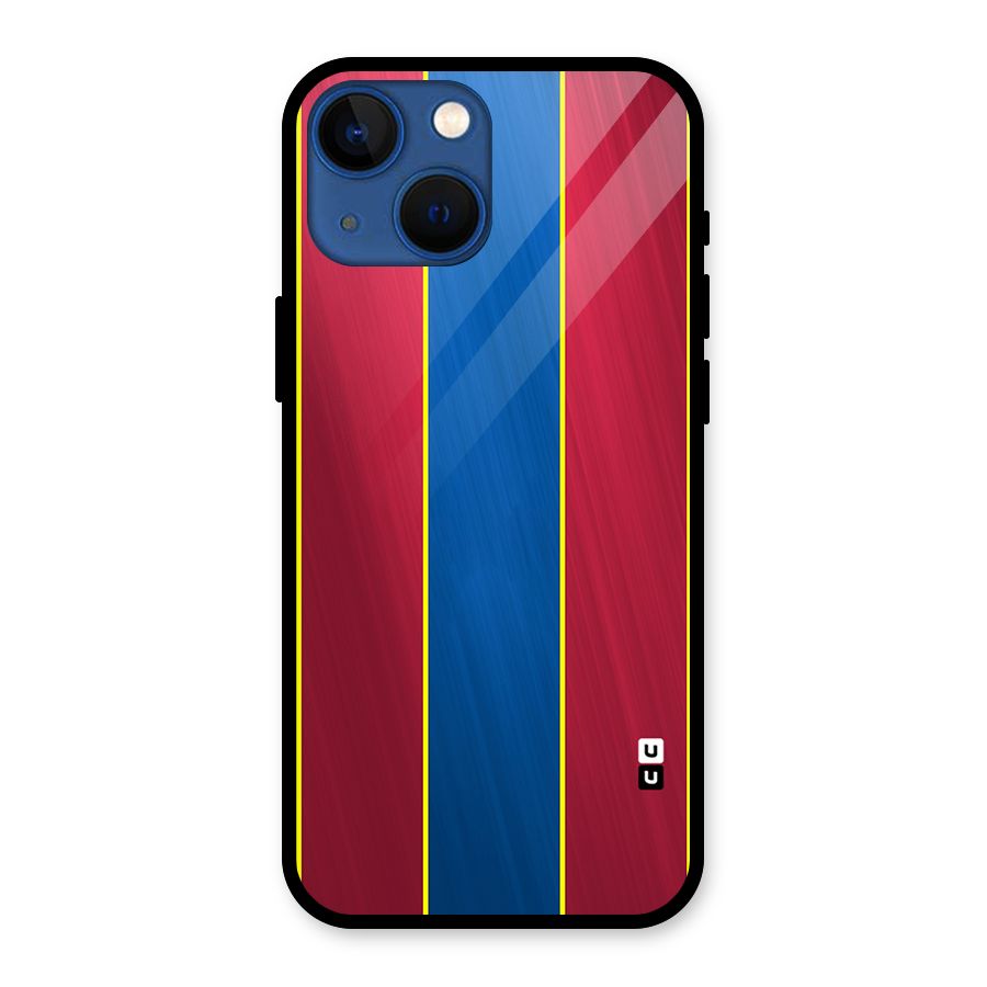 Premium Vertical Stripes Glass Back Case for iPhone 13 Mini