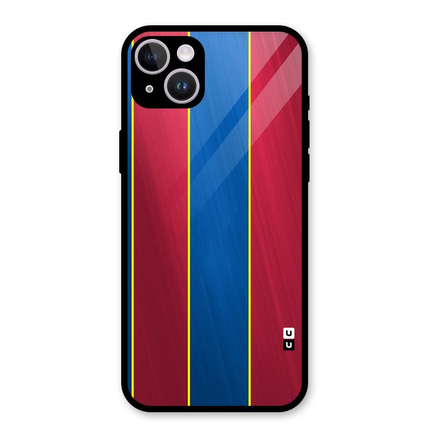 Premium Vertical Stripes Glass Back Case for iPhone 14 Plus