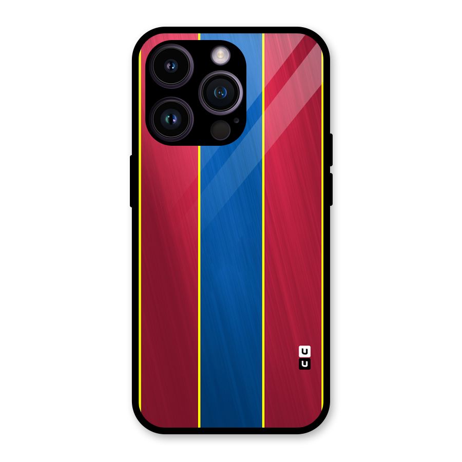 Premium Vertical Stripes Glass Back Case for iPhone 14 Pro