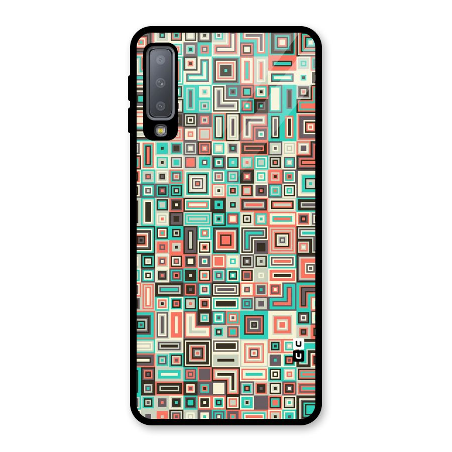 Pretty Boxes Design Glass Back Case for Galaxy A7 (2018)