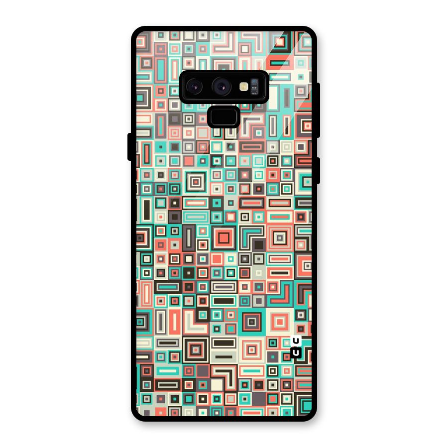 Pretty Boxes Design Glass Back Case for Galaxy Note 9
