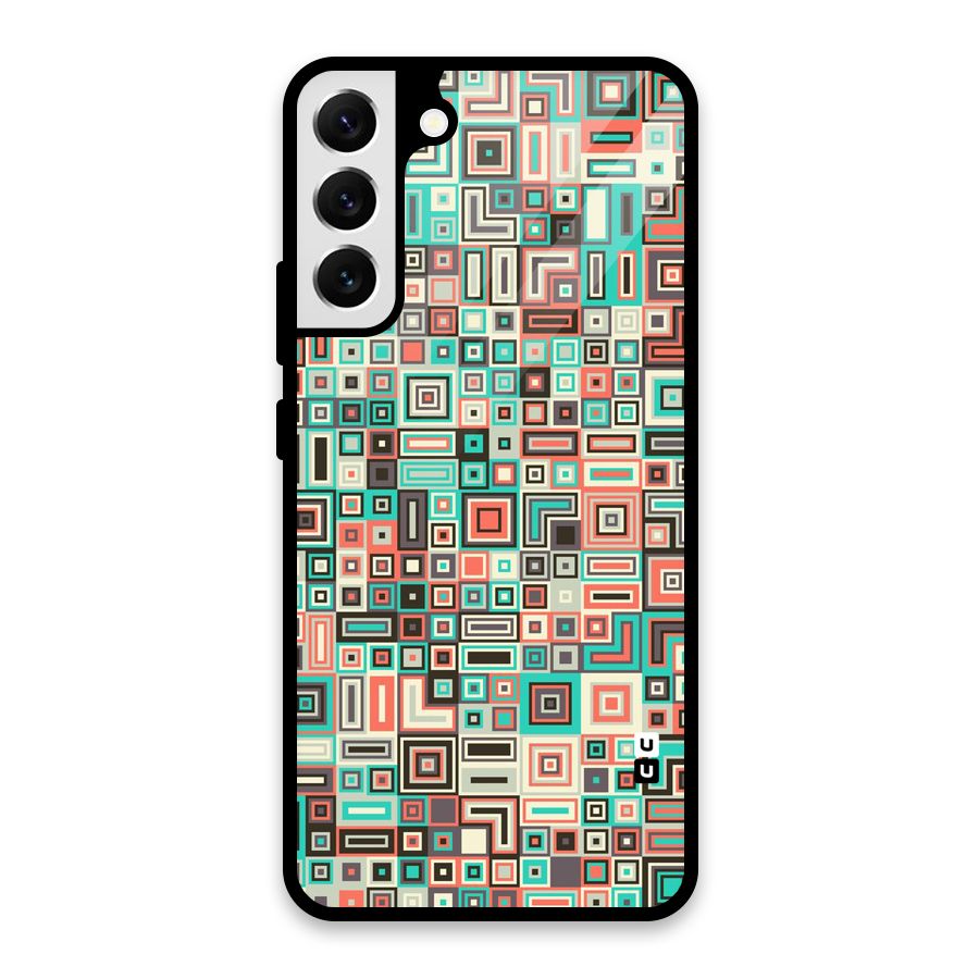 Pretty Boxes Design Glass Back Case for Galaxy S22 Plus 5G
