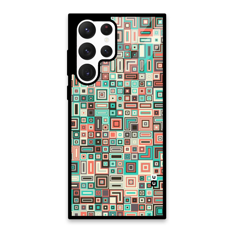 Pretty Boxes Design Glass Back Case for Galaxy S22 Ultra 5G