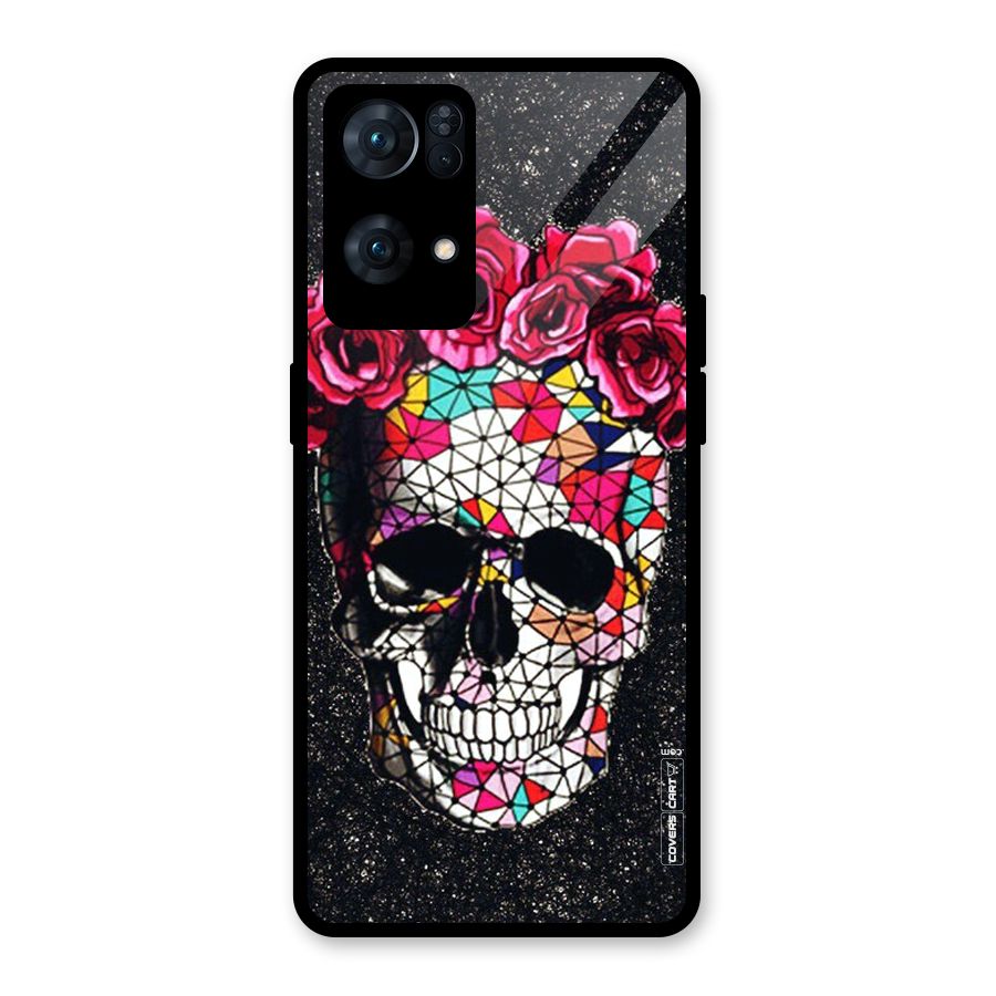 Pretty Dead Face Glass Back Case for Oppo Reno7 Pro 5G