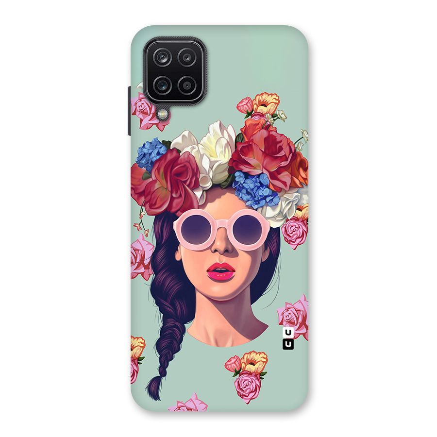 Pretty Girl Florals Illustration Art Back Case for Galaxy A12