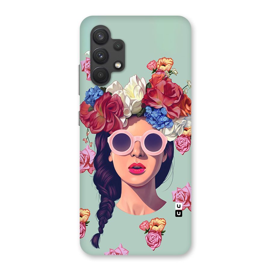 Pretty Girl Florals Illustration Art Back Case for Galaxy A32