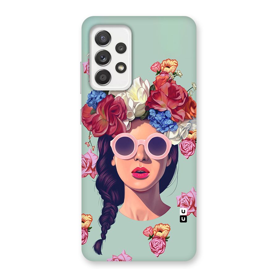 Pretty Girl Florals Illustration Art Back Case for Galaxy A52