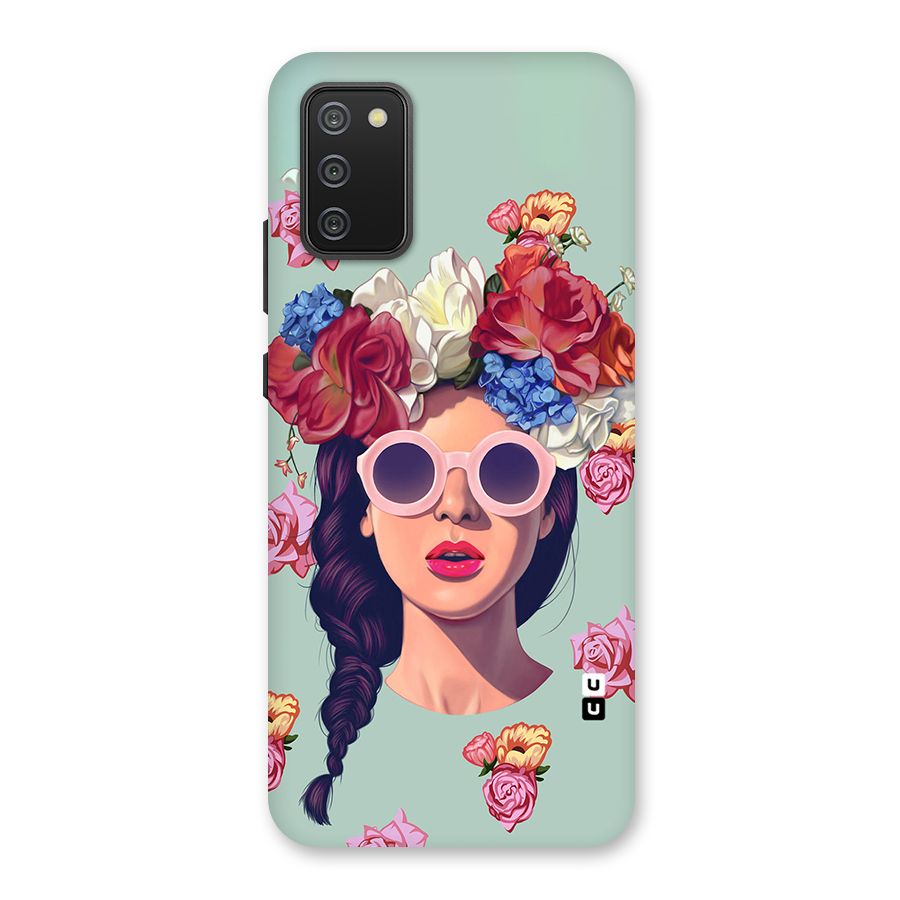 Pretty Girl Florals Illustration Art Back Case for Galaxy F02s