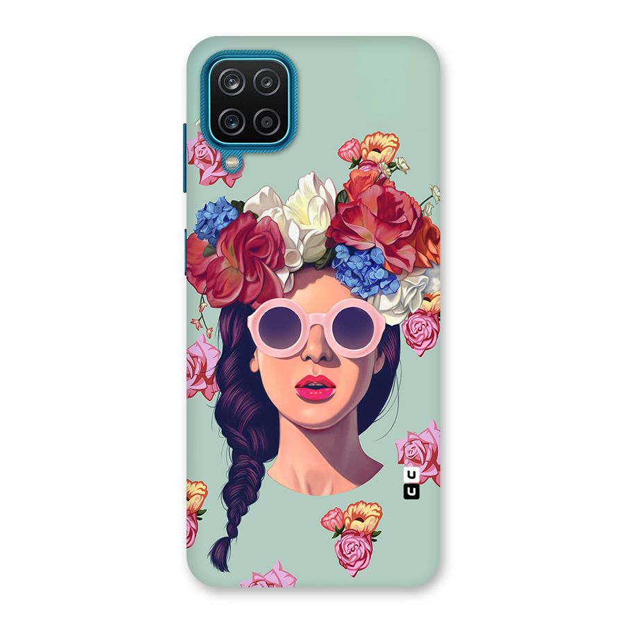 Pretty Girl Florals Illustration Art Back Case for Galaxy M12