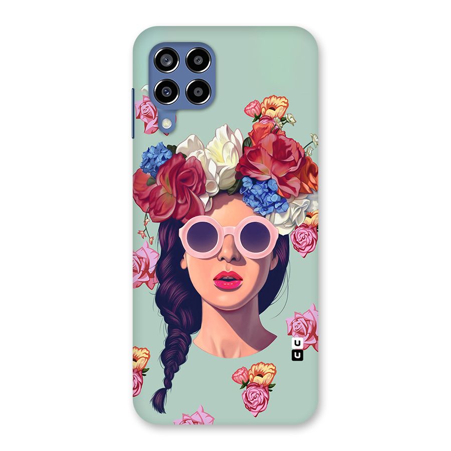 Pretty Girl Florals Illustration Art Back Case for Galaxy M53 5G