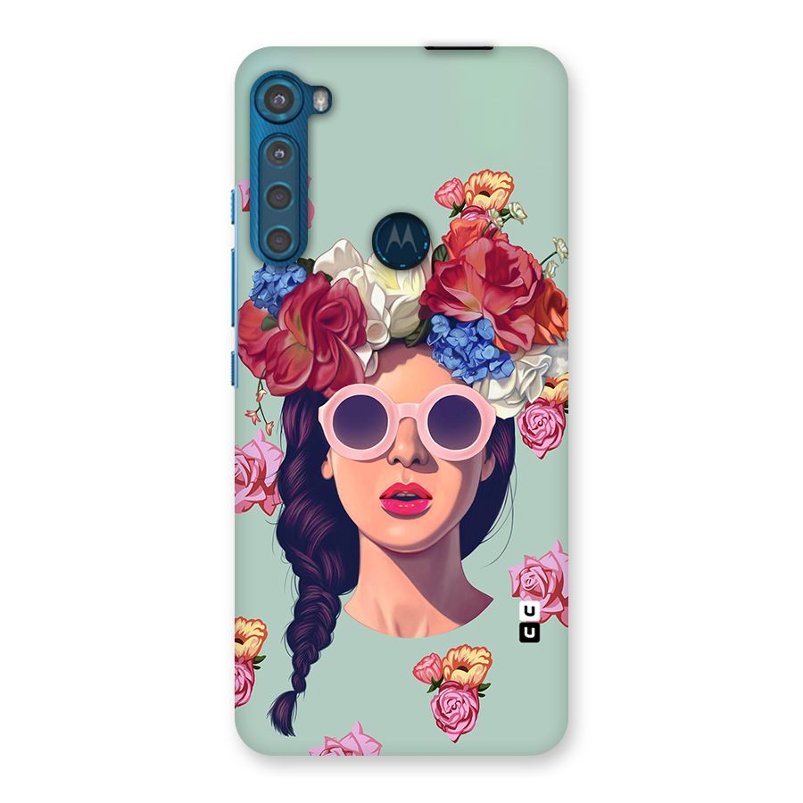 Pretty Girl Florals Illustration Art Back Case for Motorola One Fusion Plus