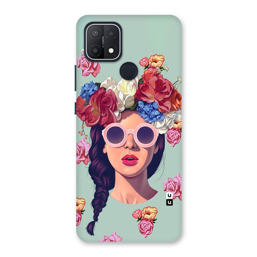 Pretty Girl Florals Illustration Art Back Case for Oppo A15s