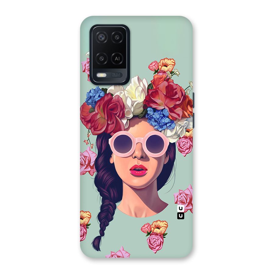 Pretty Girl Florals Illustration Art Back Case for Oppo A54