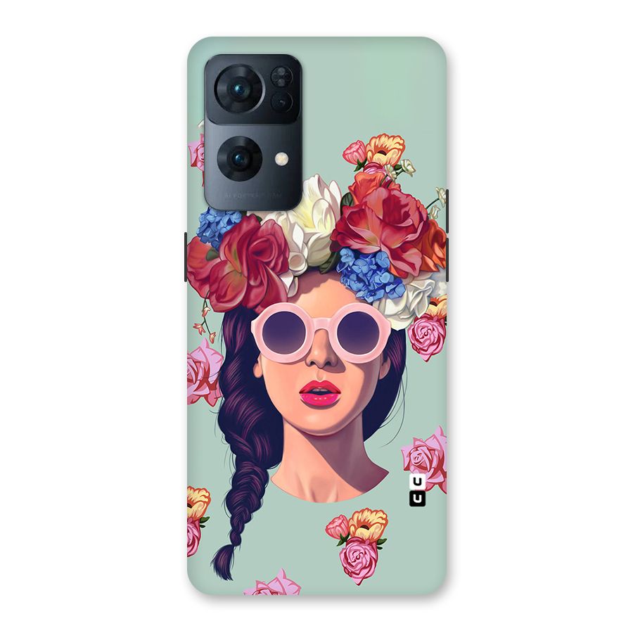 Pretty Girl Florals Illustration Art Back Case for Oppo Reno7 Pro 5G