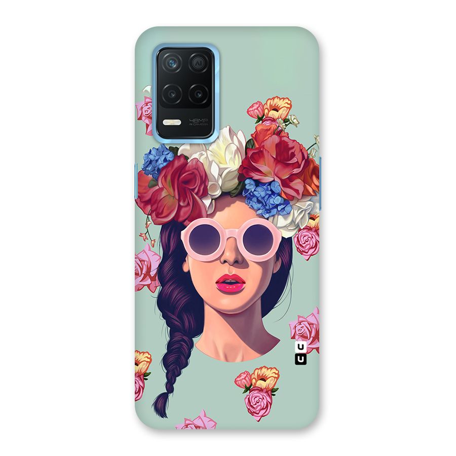 Pretty Girl Florals Illustration Art Back Case for Realme 8s 5G