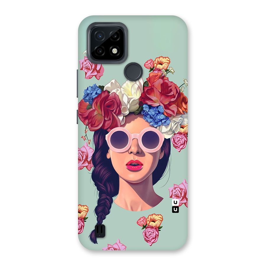 Pretty Girl Florals Illustration Art Back Case for Realme C21