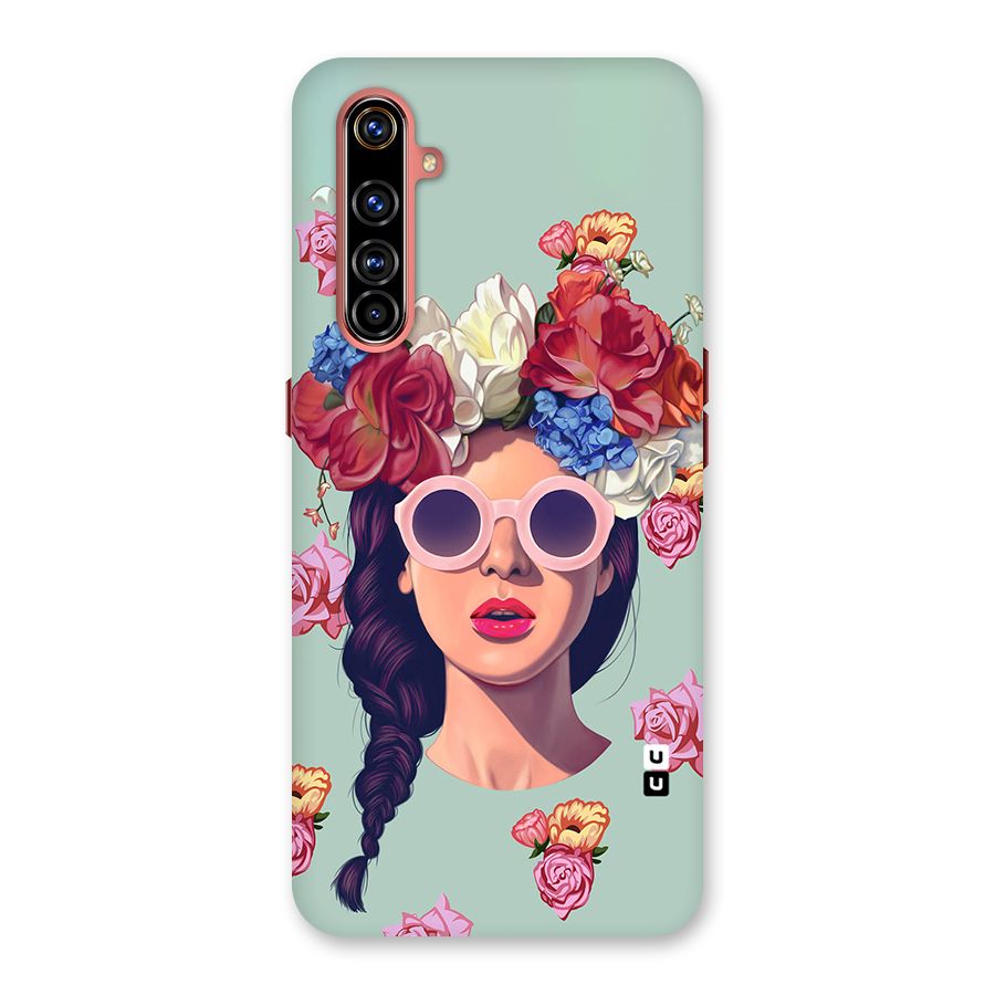 Pretty Girl Florals Illustration Art Back Case for Realme X50 Pro