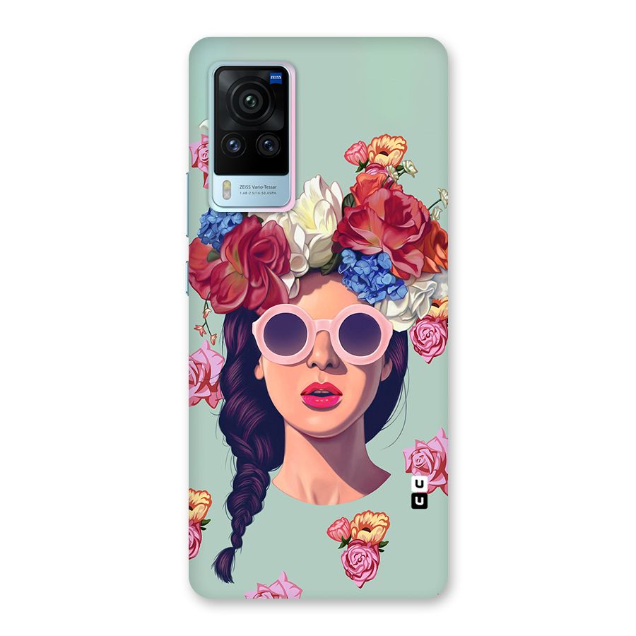 Pretty Girl Florals Illustration Art Back Case for Vivo X60 Pro