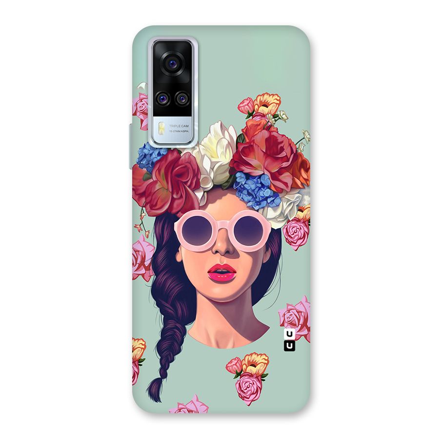 Pretty Girl Florals Illustration Art Back Case for Vivo Y31