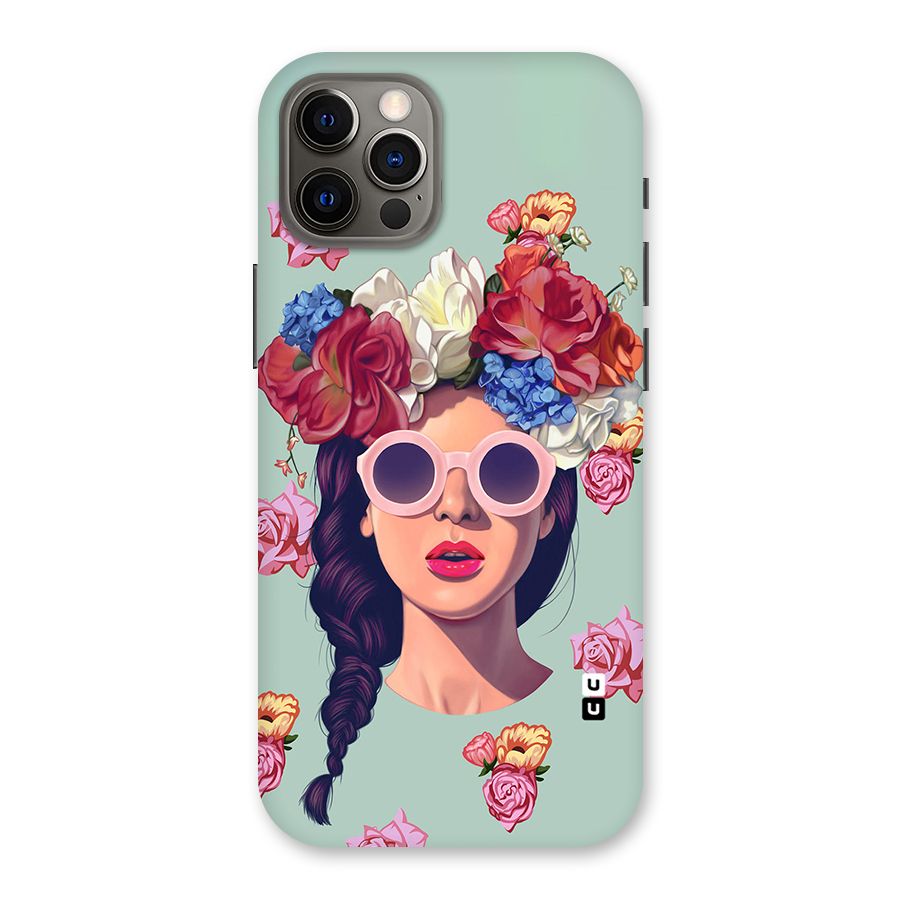 Pretty Girl Florals Illustration Art Back Case for iPhone 12 Pro