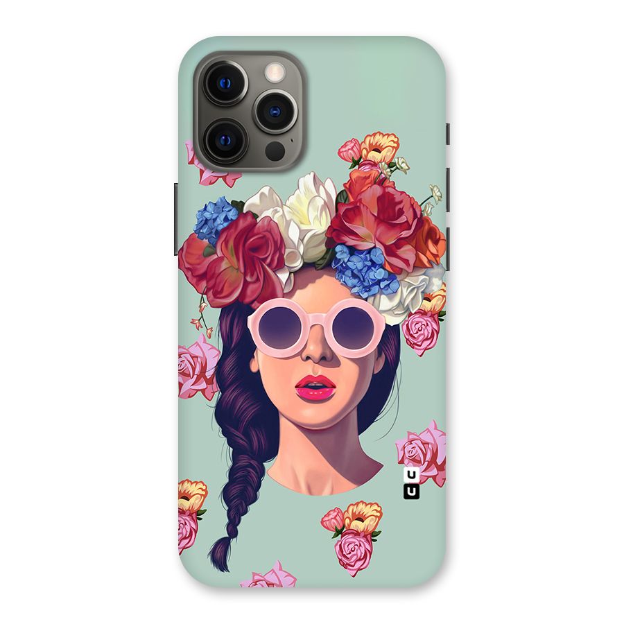 Pretty Girl Florals Illustration Art Back Case for iPhone 12 Pro Max