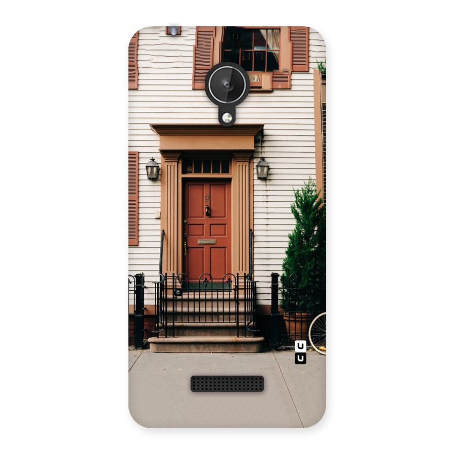 Pretty Orange Door Back Case for Micromax Canvas Spark Q380