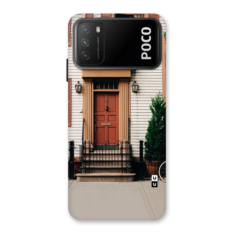 Pretty Orange Door Back Case for Poco M3