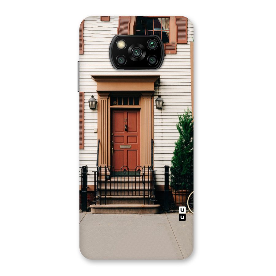 Pretty Orange Door Back Case for Poco X3