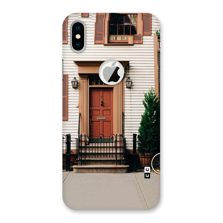 Pretty Orange Door Back Case for iPhone X Logo Cut