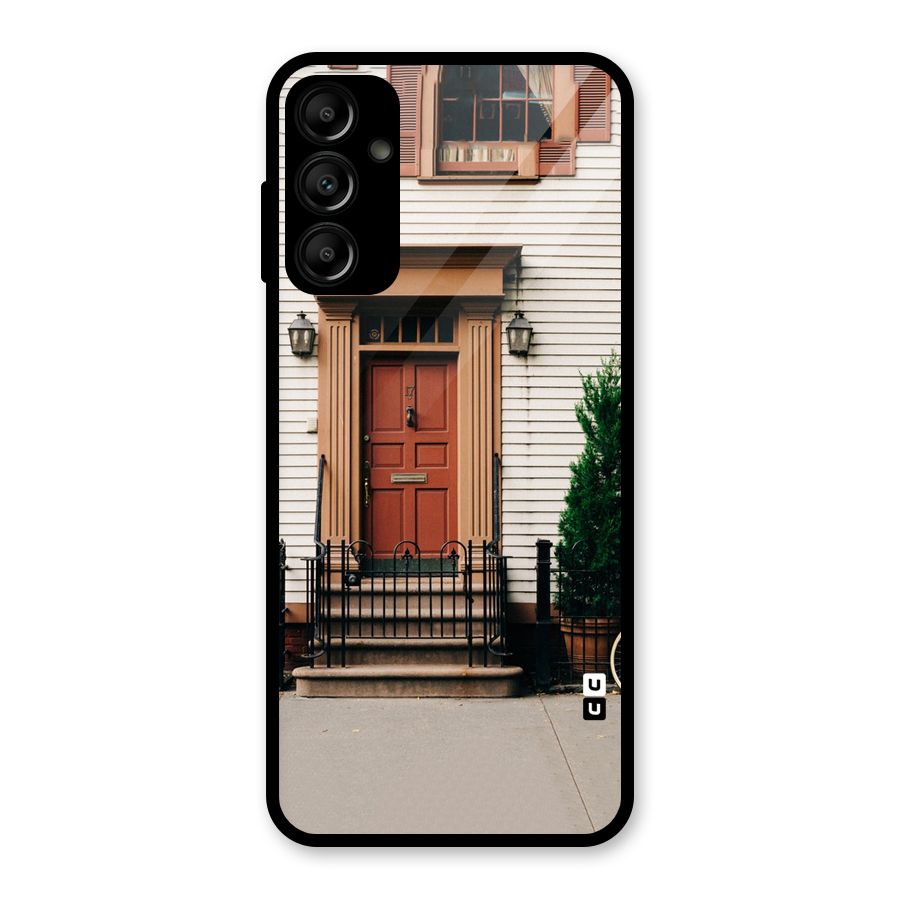 Pretty Orange Door Glass Back Case for Galaxy A14 5G
